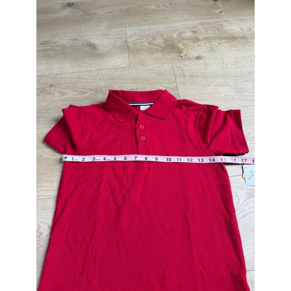 NWT Boys Kids Gymboree playproof‎ uniforms nanotex short sleeve red polo size 7